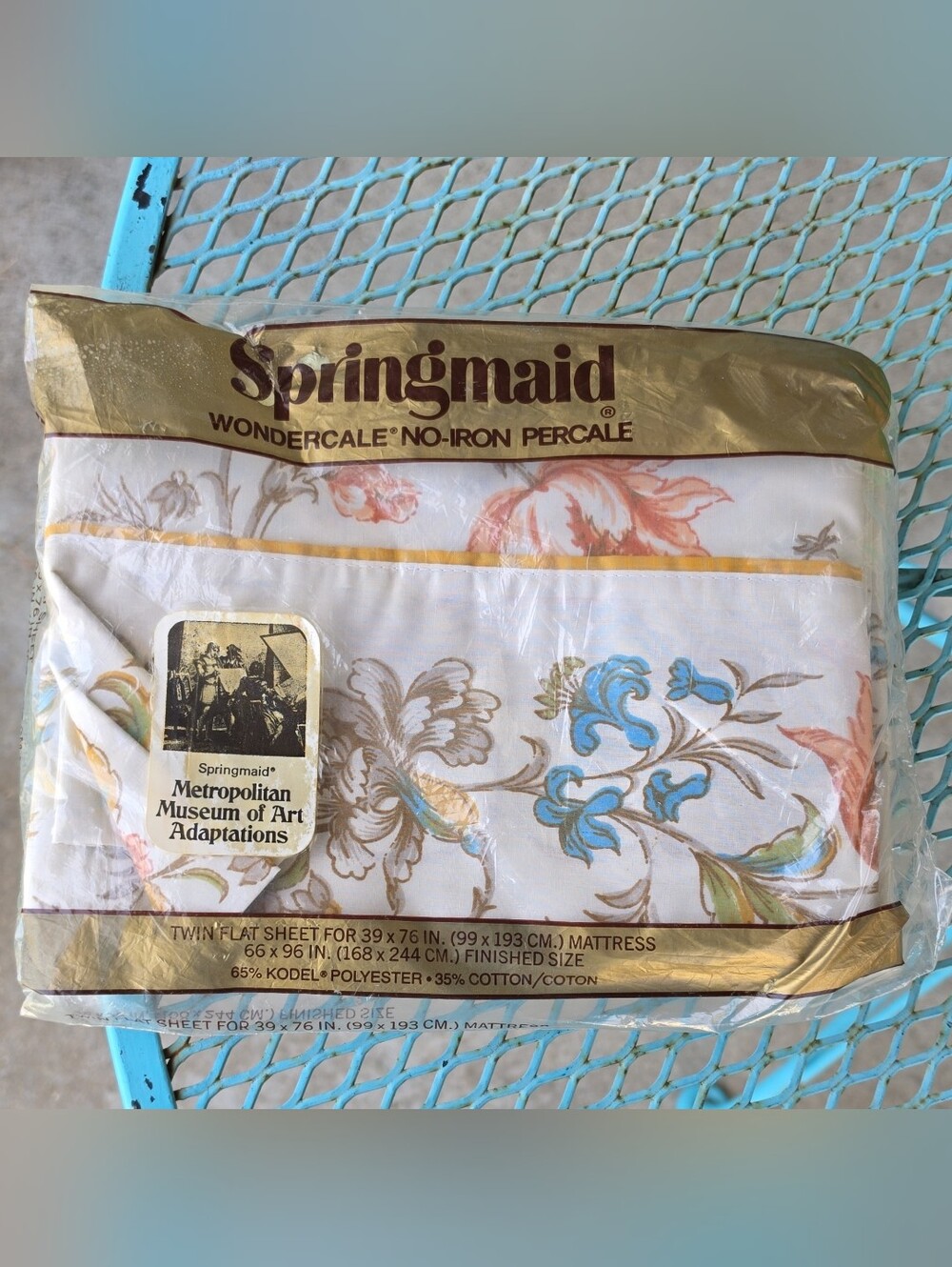 Springmaid Wondercale No-Iron Percale Twin Flat Sheet 66x96 Floral MMA Adapt